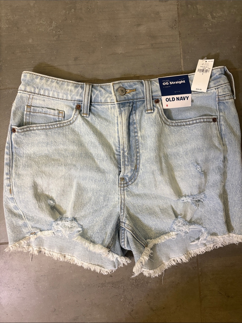 Old Navy Light Blue Distressed Denim Shorts